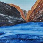 Frozen Zanskar River painted using Acrylic Colours